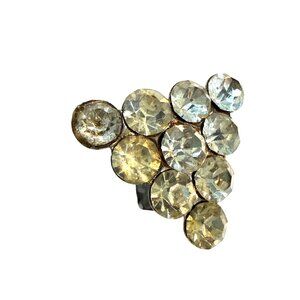 Vintage Rhinestone Triangle Brooch Lingerie Pin